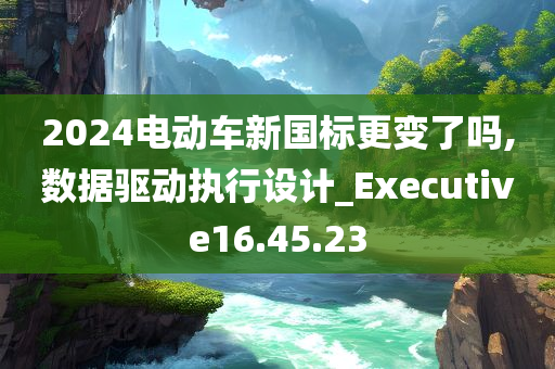 2024电动车新国标更变了吗,数据驱动执行设计_Executive16.45.23