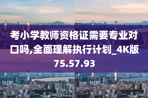 考小学教师资格证需要专业对口吗,全面理解执行计划_4K版75.57.93