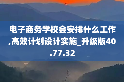 电子商务学校会安排什么工作,高效计划设计实施_升级版40.77.32