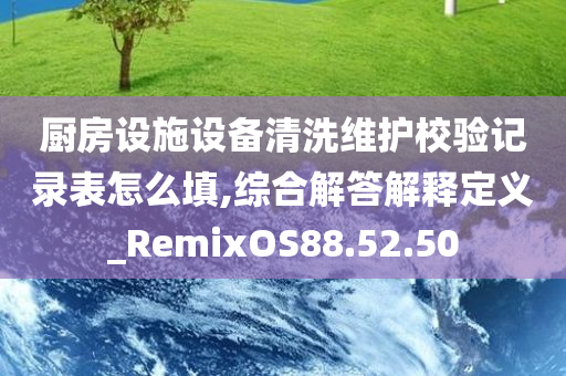 厨房设施设备清洗维护校验记录表怎么填,综合解答解释定义_RemixOS88.52.50