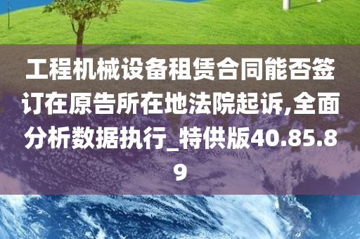 工程机械设备租赁合同能否签订在原告所在地法院起诉,全面分析数据执行_特供版40.85.89