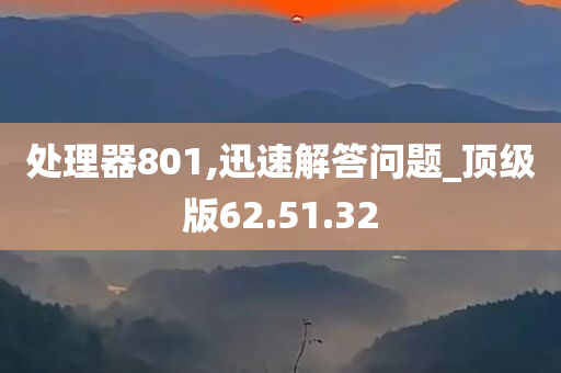 处理器801,迅速解答问题_顶级版62.51.32