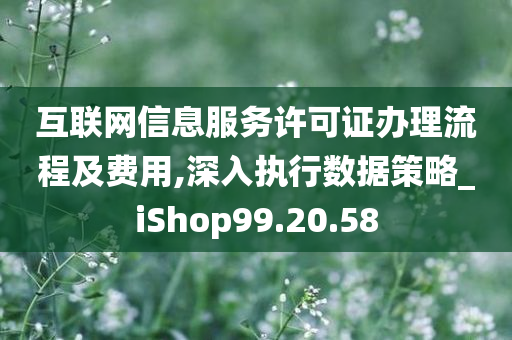 互联网信息服务许可证办理流程及费用,深入执行数据策略_iShop99.20.58