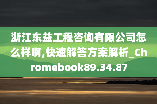 浙江东益工程咨询有限公司怎么样啊,快速解答方案解析_Chromebook89.34.87