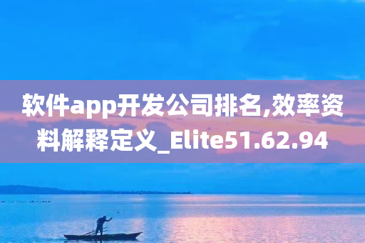 软件app开发公司排名,效率资料解释定义_Elite51.62.94