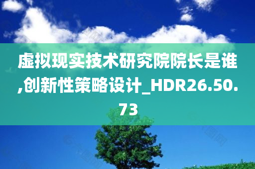 虚拟现实技术研究院院长是谁,创新性策略设计_HDR26.50.73