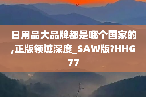 日用品大品牌都是哪个国家的,正版领域深度_SAW版?HHG77