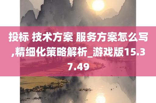 投标 技术方案 服务方案怎么写,精细化策略解析_游戏版15.37.49