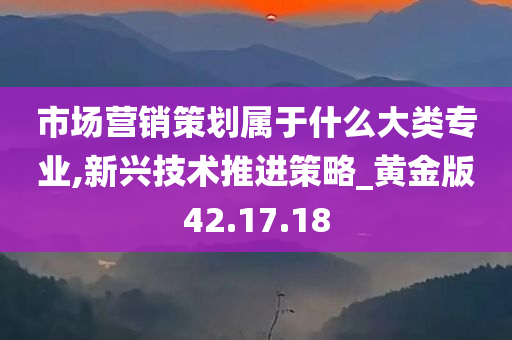 市场营销策划属于什么大类专业,新兴技术推进策略_黄金版42.17.18