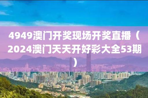 4949澳门开奖现场开奖直播（2024澳门天天开好彩大全53期）