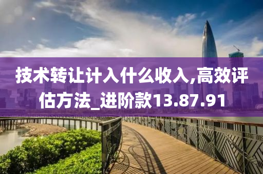 技术转让计入什么收入,高效评估方法_进阶款13.87.91