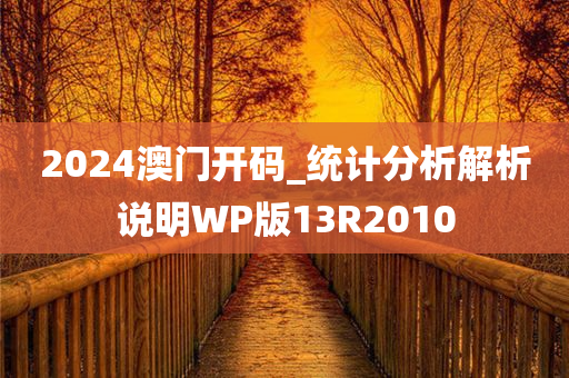 2024澳门开码_统计分析解析说明WP版13R2010