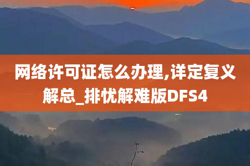 网络许可证怎么办理,详定复义解总_排忧解难版DFS4