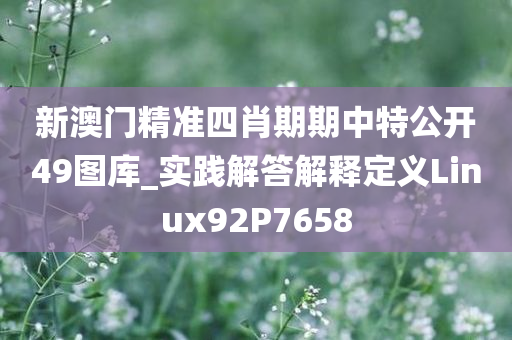 新澳门精准四肖期期中特公开49图库_实践解答解释定义Linux92P7658