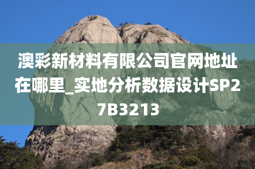 澳彩新材料有限公司官网地址在哪里_实地分析数据设计SP27B3213