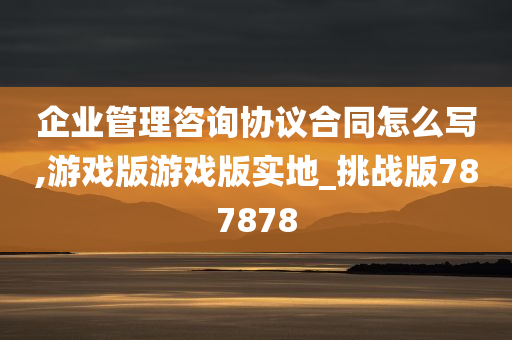 企业管理咨询协议合同怎么写,游戏版游戏版实地_挑战版787878