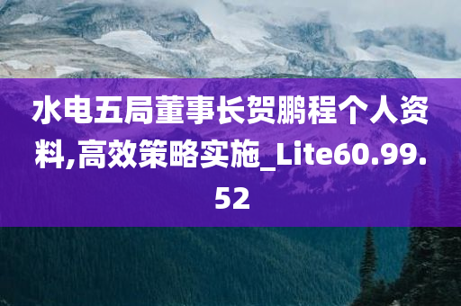 水电五局董事长贺鹏程个人资料,高效策略实施_Lite60.99.52