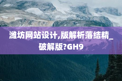 潍坊网站设计,版解析落结精_破解版?GH9