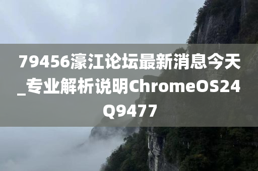 79456濠江论坛最新消息今天_专业解析说明ChromeOS24Q9477