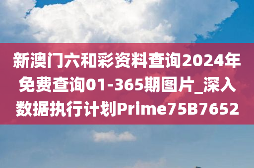 新澳门六和彩资料查询2024年免费查询01-365期图片_深入数据执行计划Prime75B7652