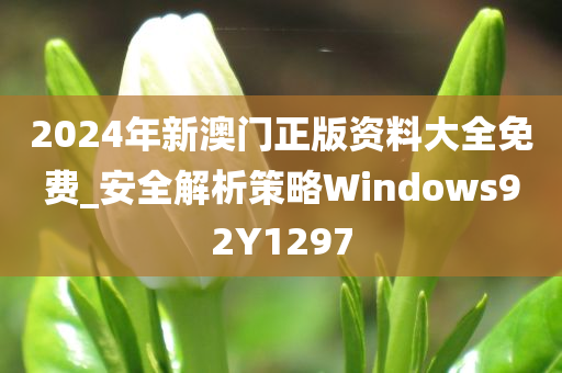 2024年新澳门正版资料大全免费_安全解析策略Windows92Y1297