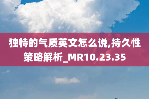 独特的气质英文怎么说,持久性策略解析_MR10.23.35