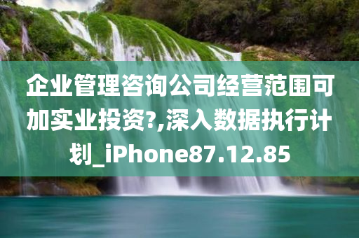 企业管理咨询公司经营范围可加实业投资?,深入数据执行计划_iPhone87.12.85