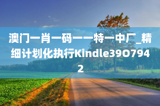 澳门一肖一码一一特一中厂_精细计划化执行Kindle39O7942