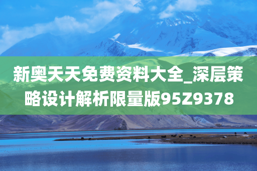 新奥天天免费资料大全_深层策略设计解析限量版95Z9378