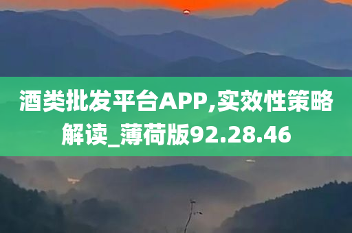 酒类批发平台APP,实效性策略解读_薄荷版92.28.46