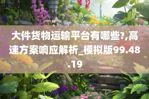 大件货物运输平台有哪些?,高速方案响应解析_模拟版99.48.19