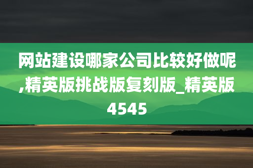 网站建设哪家公司比较好做呢,精英版挑战版复刻版_精英版4545