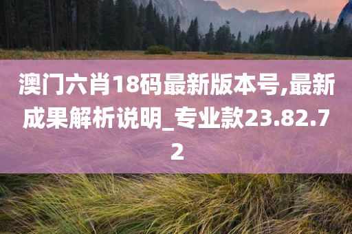 澳门六肖18码最新版本号,最新成果解析说明_专业款23.82.72