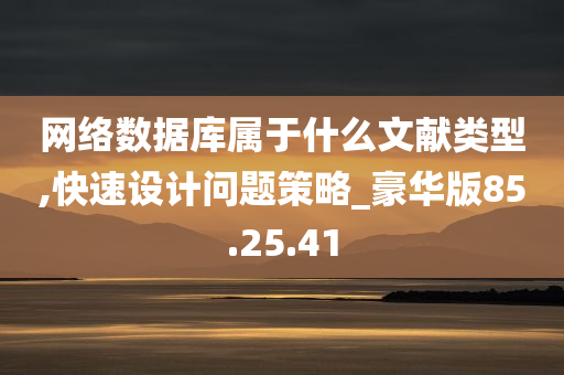 网络数据库属于什么文献类型,快速设计问题策略_豪华版85.25.41