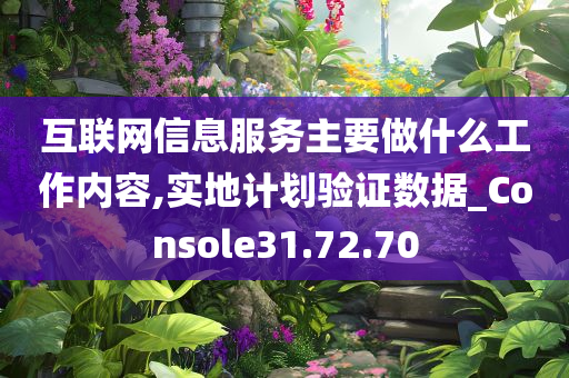 互联网信息服务主要做什么工作内容,实地计划验证数据_Console31.72.70