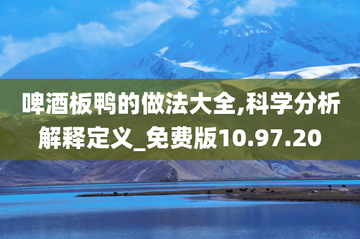 啤酒板鸭的做法大全,科学分析解释定义_免费版10.97.20