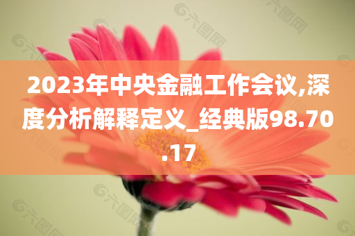 2023年中央金融工作会议,深度分析解释定义_经典版98.70.17