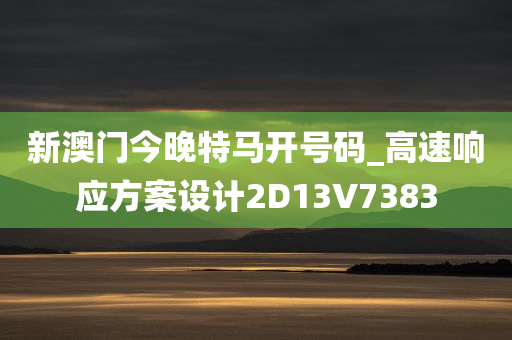 新澳门今晚特马开号码_高速响应方案设计2D13V7383