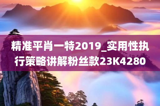 精准平肖一特2019_实用性执行策略讲解粉丝款23K4280