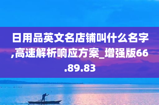 日用品英文名店铺叫什么名字,高速解析响应方案_增强版66.89.83