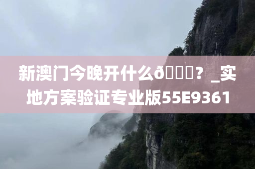 新澳门今晚开什么🐎？_实地方案验证专业版55E9361