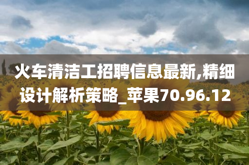 火车清洁工招聘信息最新,精细设计解析策略_苹果70.96.12