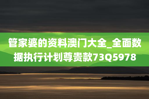 管家婆的资料澳门大全_全面数据执行计划尊贵款73Q5978