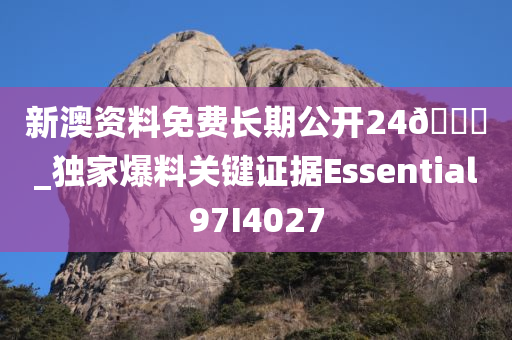 新澳资料免费长期公开24🐎_独家爆料关键证据Essential97I4027