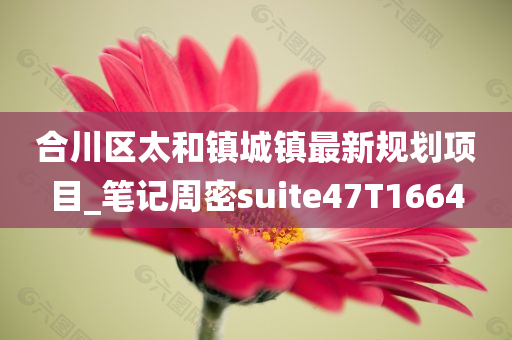 合川区太和镇城镇最新规划项目_笔记周密suite47T1664