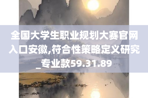 全国大学生职业规划大赛官网入口安徽,符合性策略定义研究_专业款59.31.89