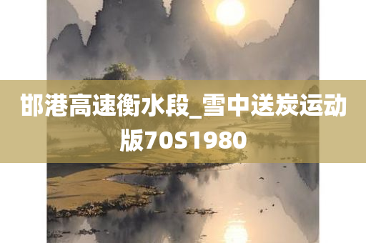 邯港高速衡水段_雪中送炭运动版70S1980