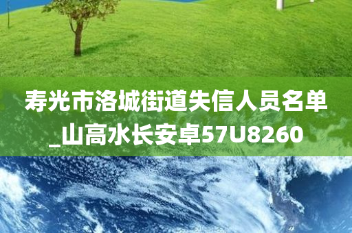 寿光市洛城街道失信人员名单_山高水长安卓57U8260