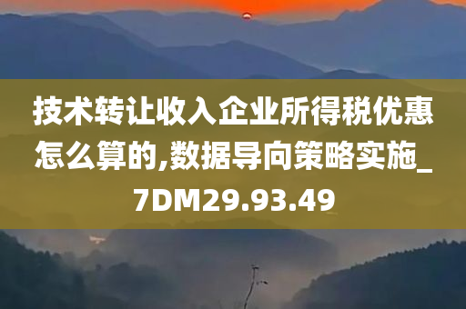 技术转让收入企业所得税优惠怎么算的,数据导向策略实施_7DM29.93.49