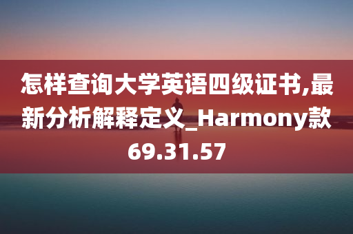 怎样查询大学英语四级证书,最新分析解释定义_Harmony款69.31.57